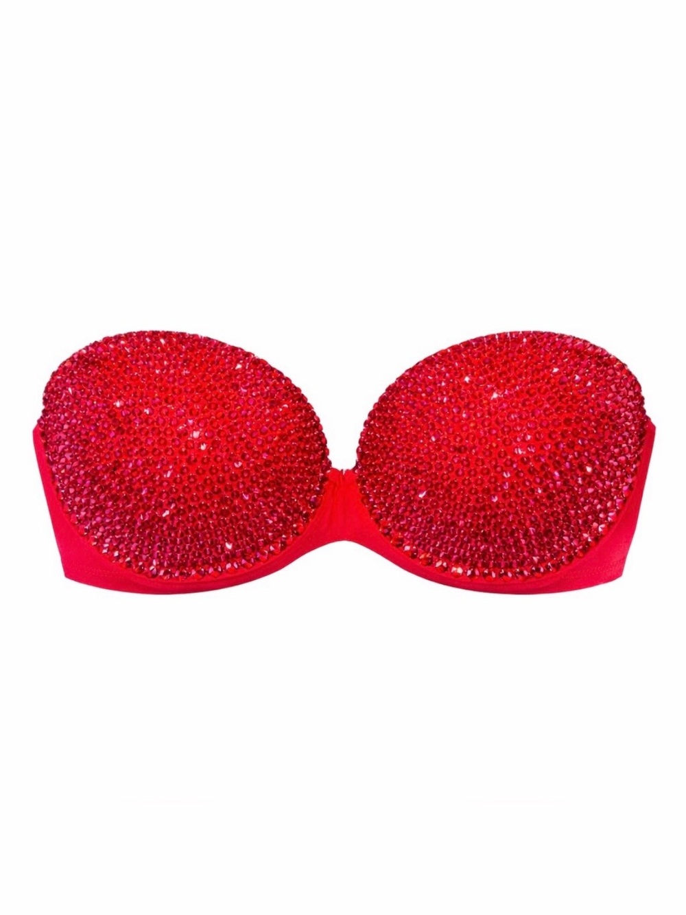 42C Siam Rhinestone Classic Glam Bling Red Bra Top New